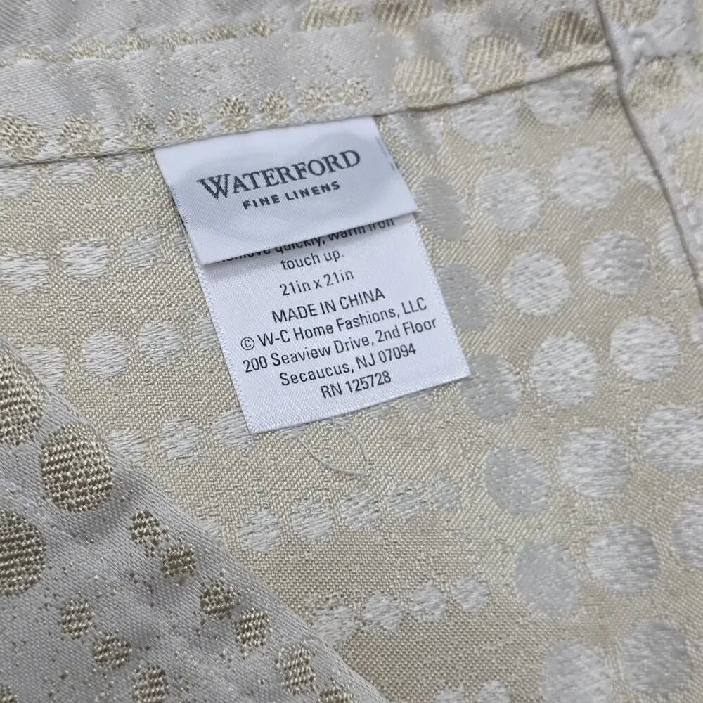 Waterford Gold Got Napkins set of 4 Dinner Napkins Polyester 21